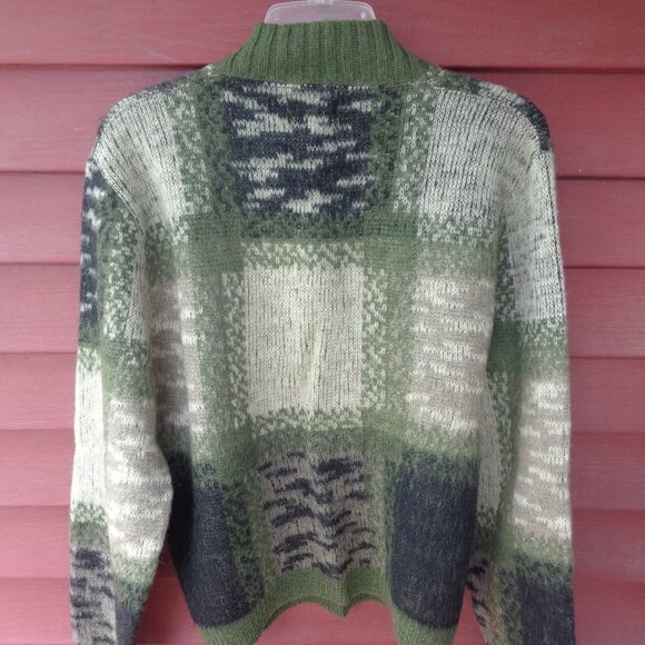 Vintage PENNEY'S TOWNCRAFT WOOL & MOHAIR SWEATER - M Camo Plaid - Picture 5 of 6